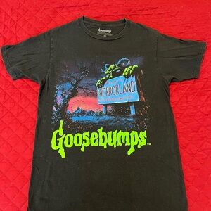 Goosebumps Men's Black 'HorrorLand' Graphic Tee